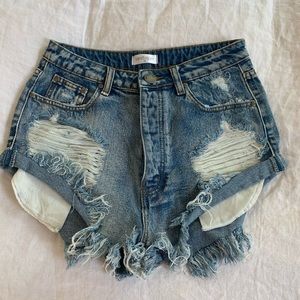 Ripped Jean Shorts